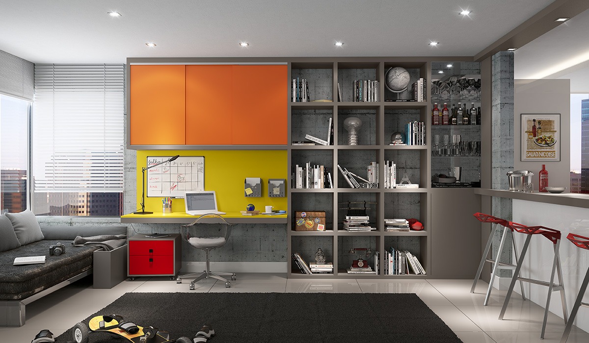 Home Office Planejado para Apartamento Conjugado